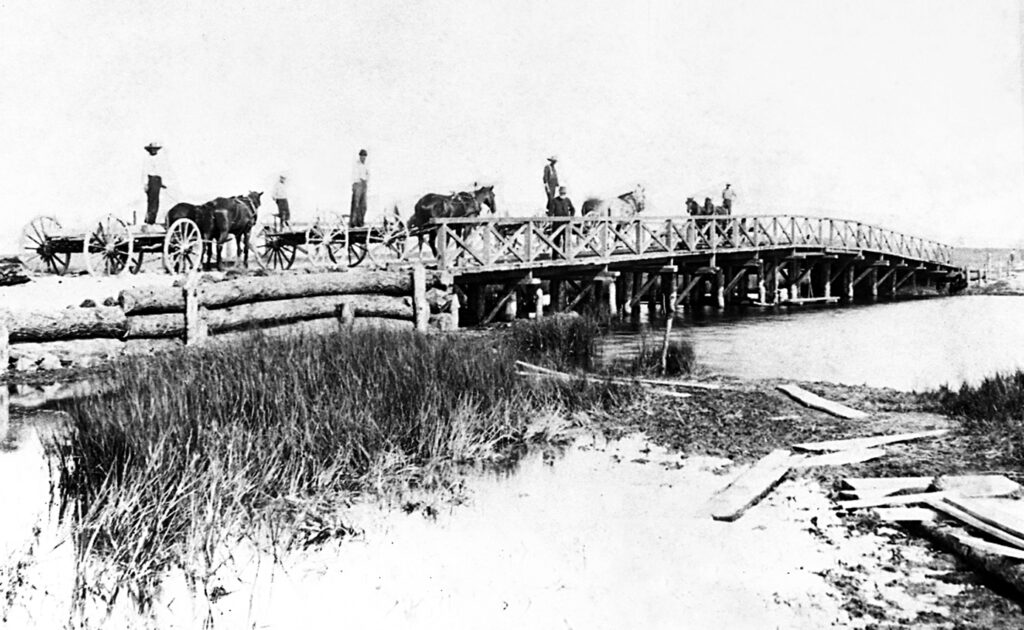 Ocean Avenue Bridge, 1888. The Society's collection of historic photographs numbers more than 2,500. A project to digitize and catalogue these invaluable documents of Quogue's rich history is under way. Ocean Avenue Bridge, 1888. The Society's collection of historic photographs numbers more than2,500. A project to digitization and catalogue these invaluable documents of Quogue's rich history is under way.