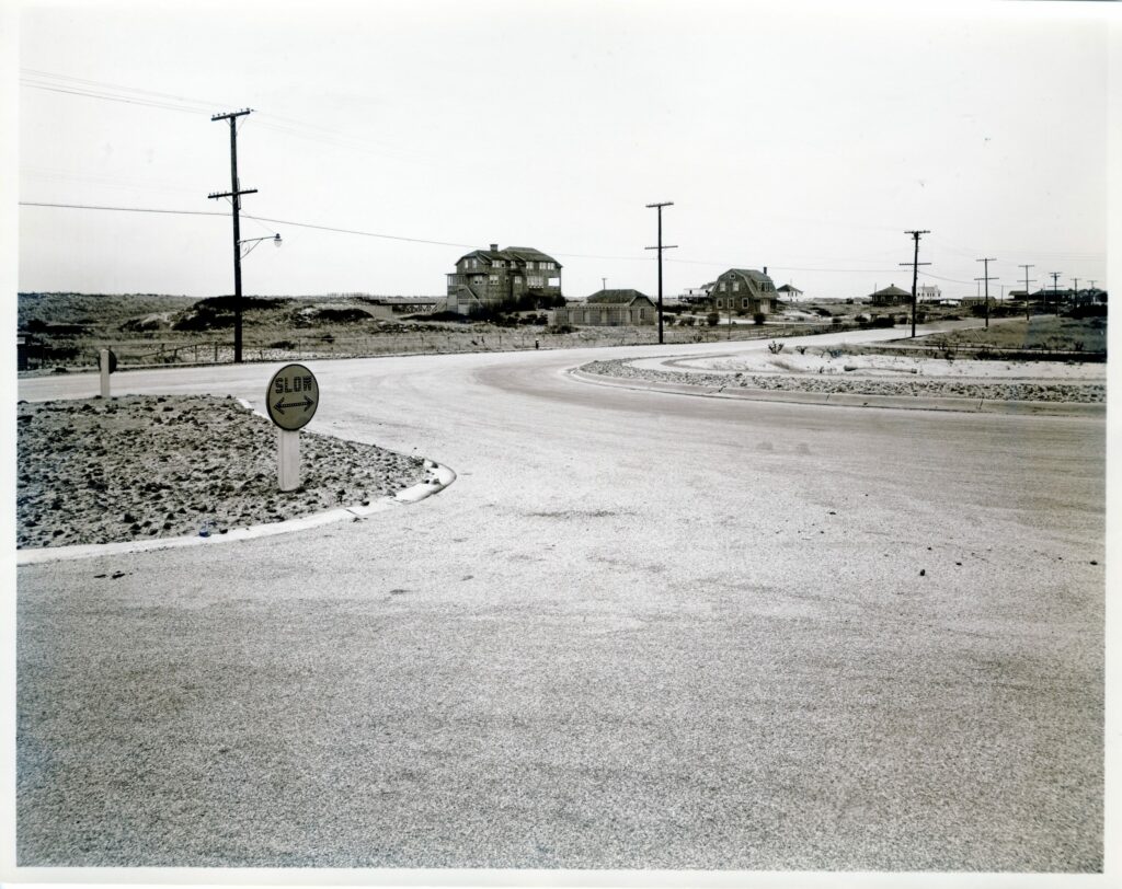 Post Lane bridge, south side, looking west down Dune Road. House in center is 106-108 Dune Road.