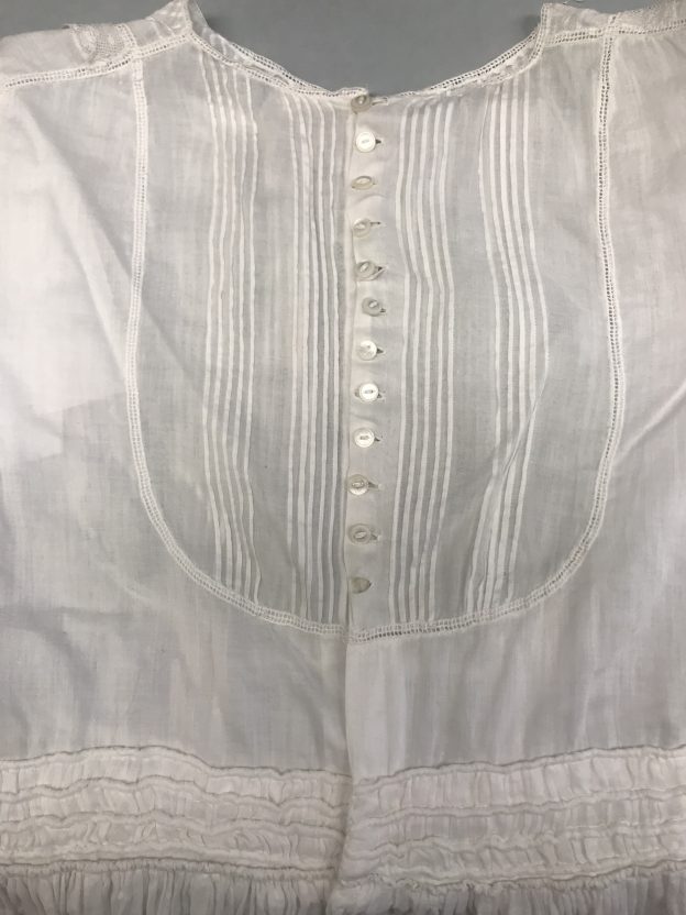 Bodice pintuck detail of a child’s summer dress, c. 1905