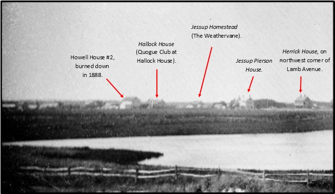 From the beach, looking northwest over Ogden’s Pond to Quogue Street.