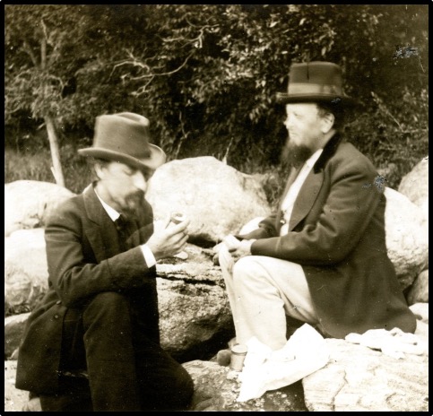Brainerd, at left, with an unidentified companion, ca. 1875.