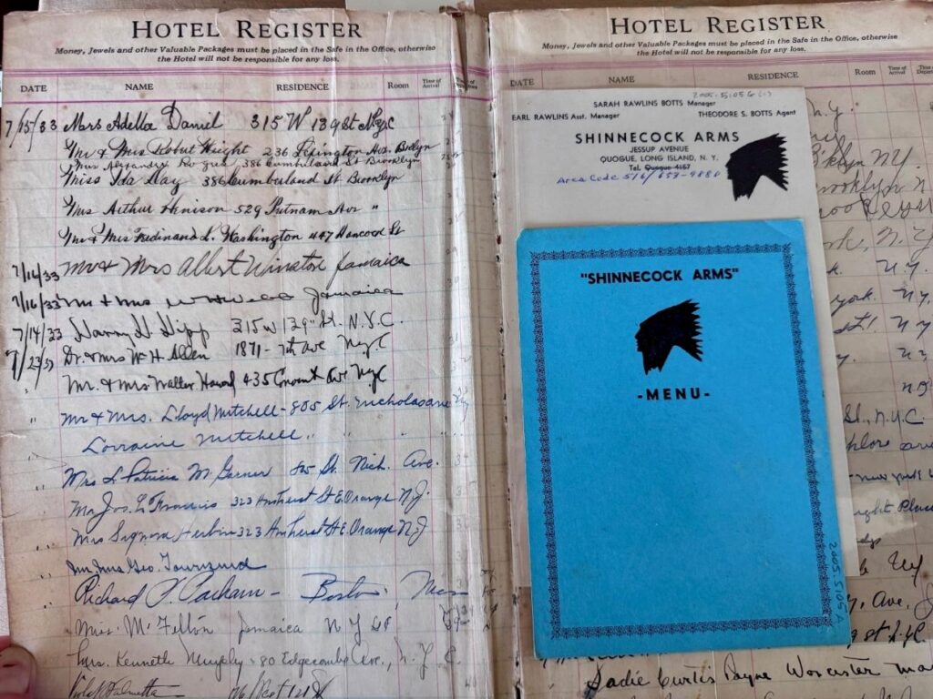 Interior page of the 1938 Green Book listing summer resorts including New York entries
