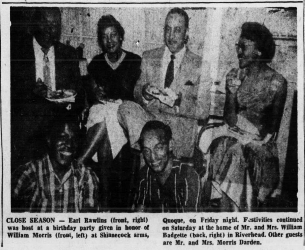 Newspaper article headlined William Scott Feted in Two Day Celebration describing a party at the Shinnecock Arms
